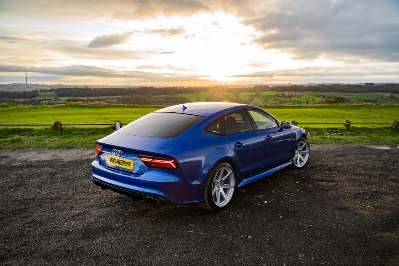 Audi RS7 C7.5 Riviera RV177 Silver Polished Deep Concave