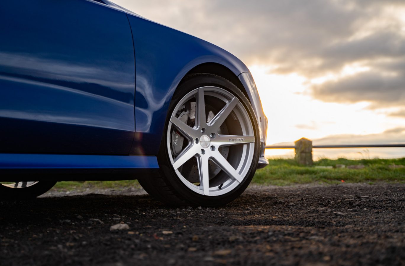 Audi RS7 C7.5 Riviera RV177 Silver Polished Deep Concave