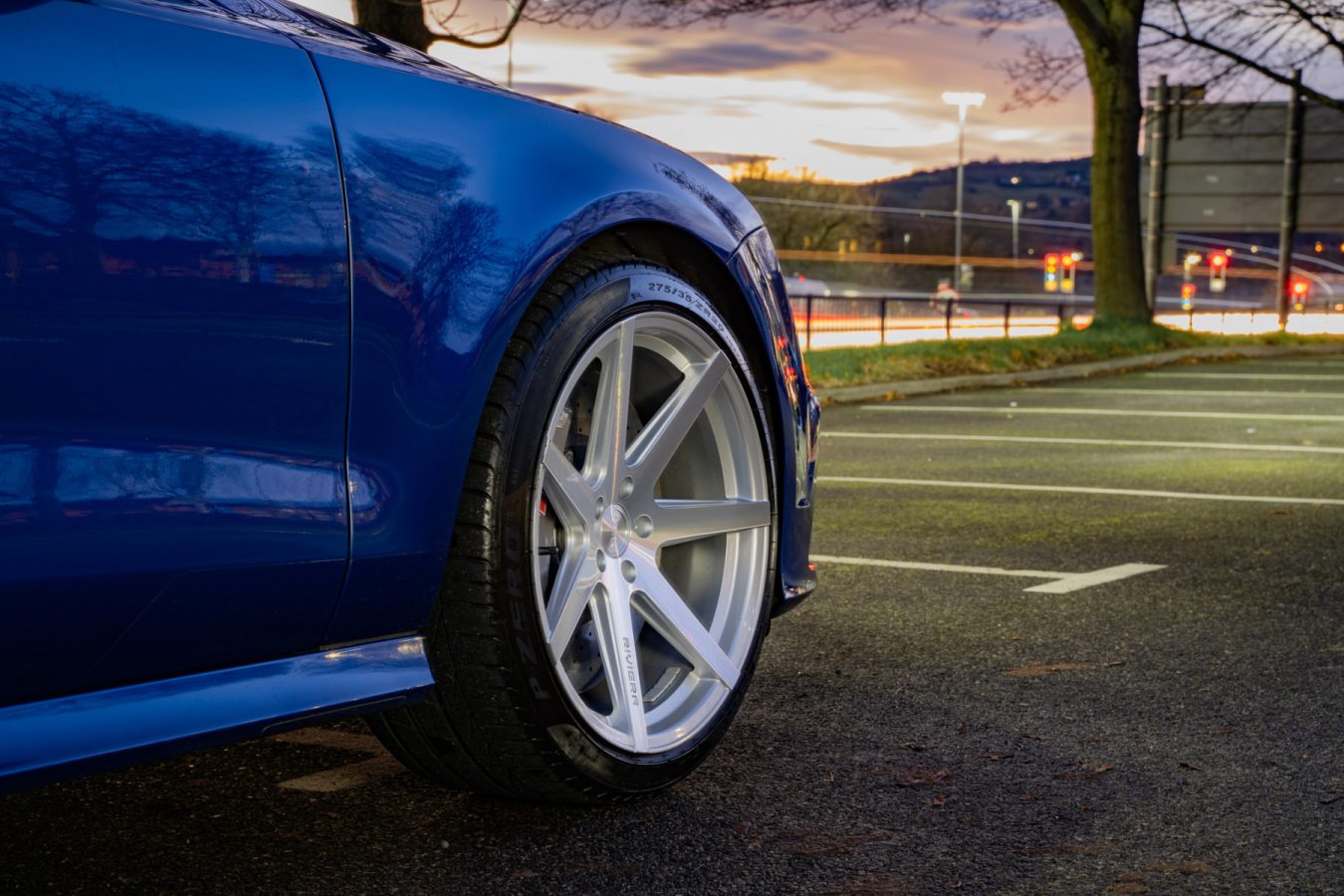 Audi RS7 C7.5 Riviera RV177 Silver Polished Deep Concave