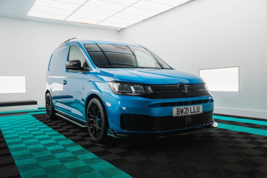 Blue Volkswagen Caddy MK5 Riviera RF5 GB