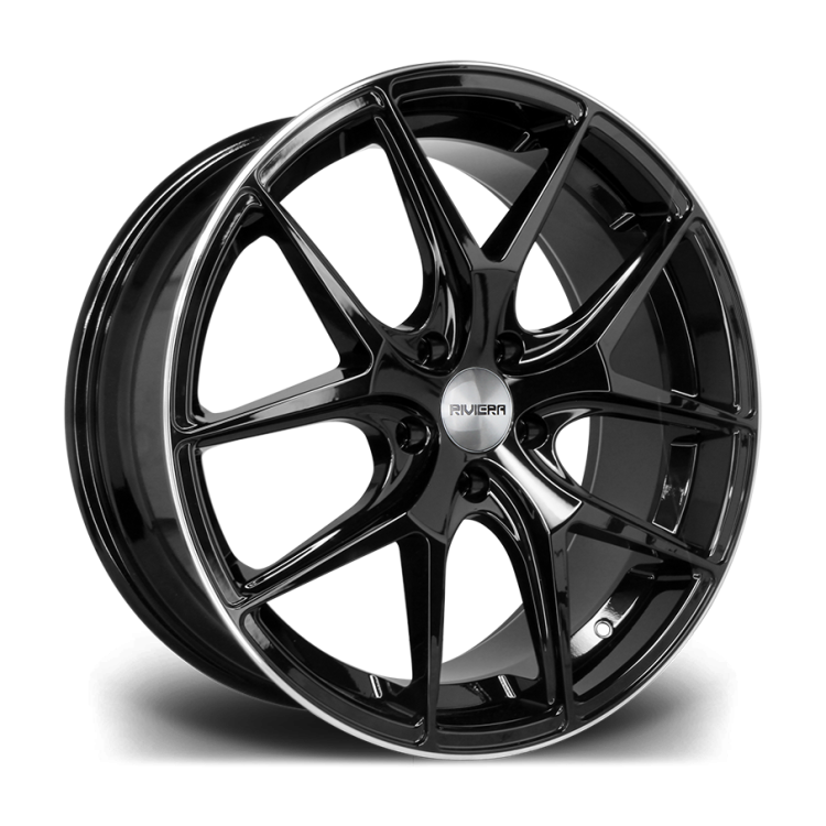 Riviera RV136_GlossBlackPolishedLip_Angle