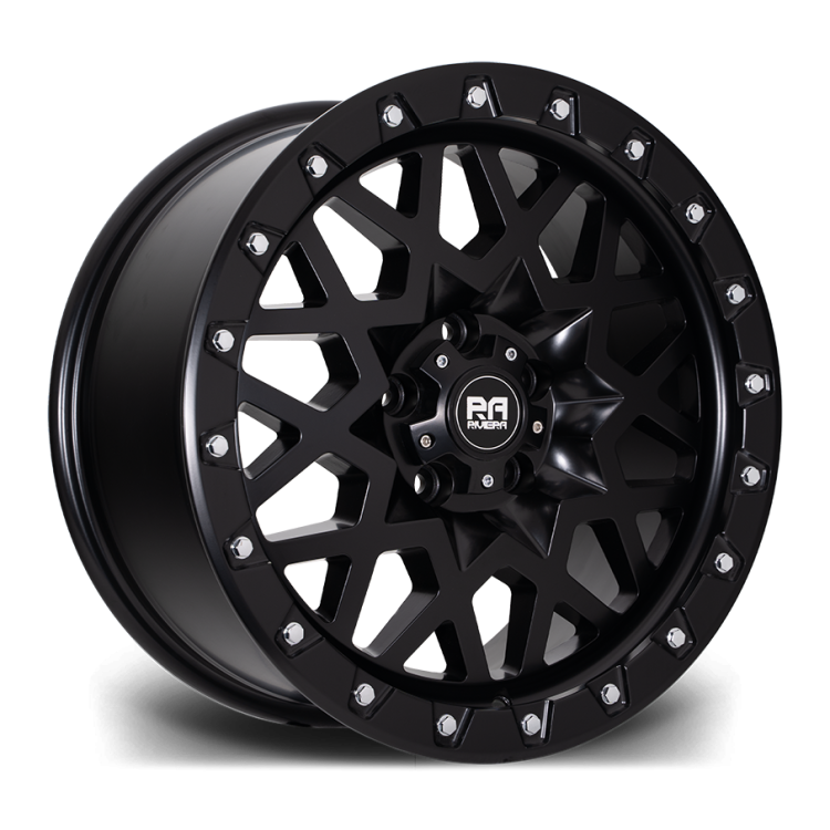 Riviera RXS1 Matt Black Chrome Rivets Angle