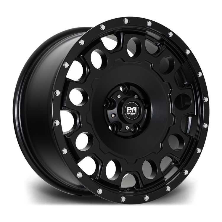 Riviera RXS2 Satin Black Chrome Rivets Angle