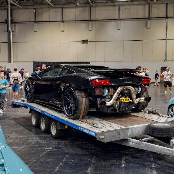Twin Turbo Lamborghini Gallardo LP560-4 At Gravity Show 2025 With Riviera RF1 Matt Black Gloss Black Lip