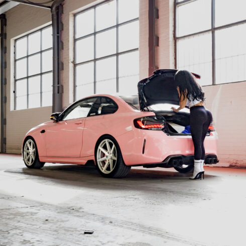 Chloe Saxon BMW M2 F87 Riviera RV177 Silver Polished