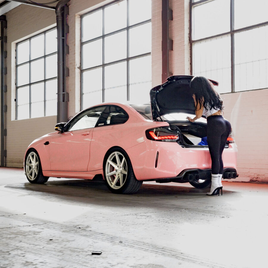 Chloe Saxon BMW M2 F87 Riviera RV177 Silver Polished