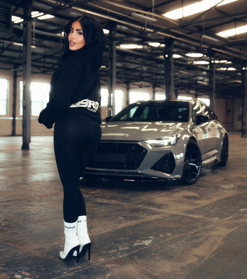 Jordan Bareham & Chloe Saxon Exclusive Ron's Clothing With Audi RS6 C8 Riviera RF5 Gloss Black