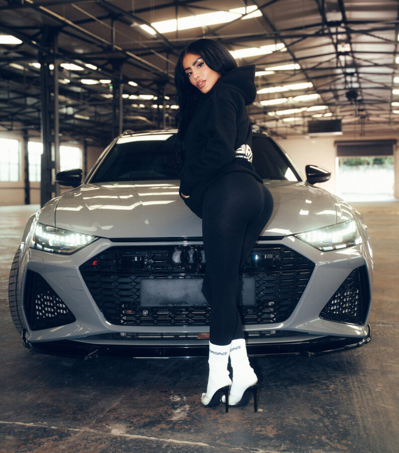 Jordan Bareham & Chloe Saxon Exclusive Ron's Clothing With Audi RS6 C8 Riviera RF5 Gloss Black