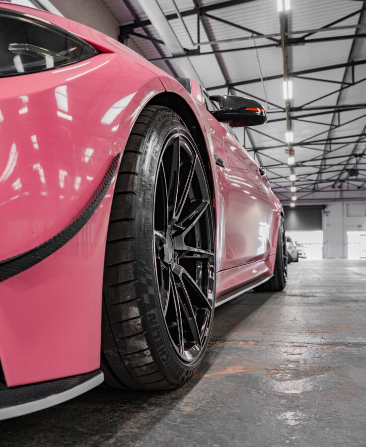 Exclusive Rons Pink BMW M4 F82 Riviera RF6 Black Polished Dark Tint