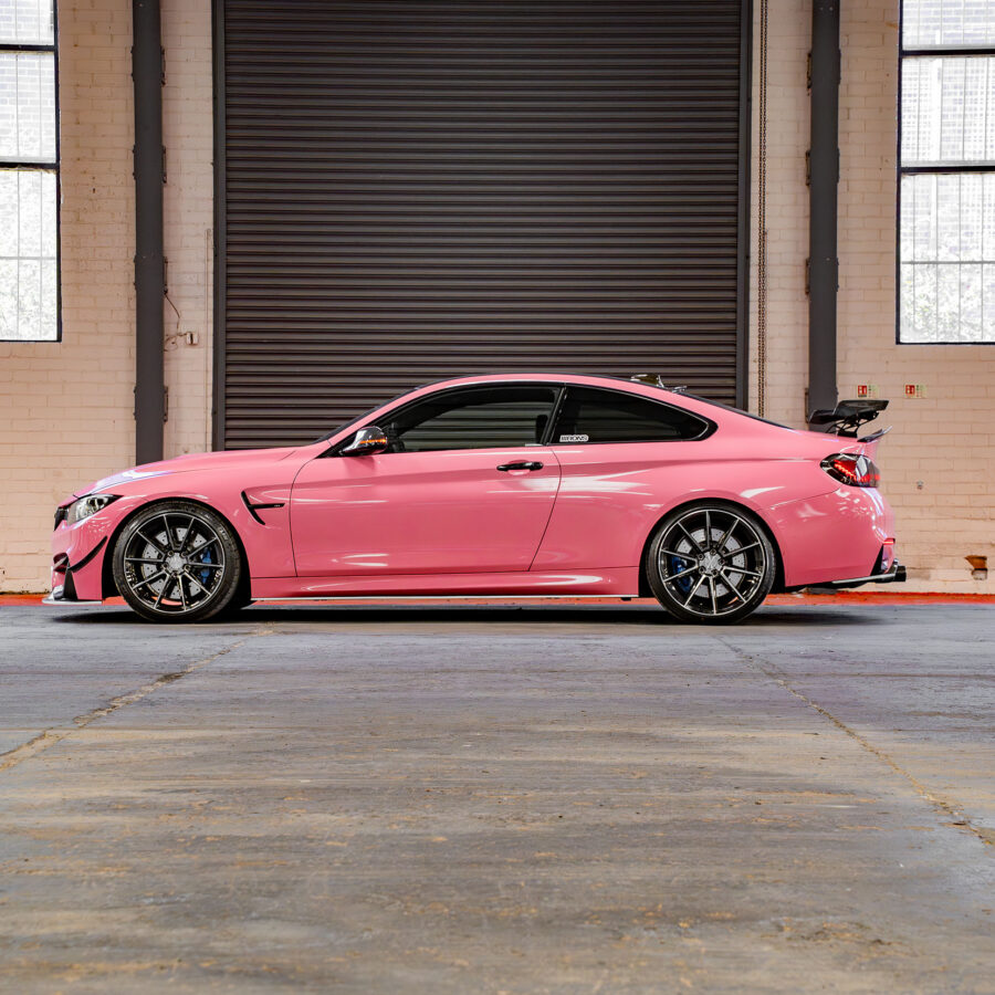 Exclusive Rons Pink BMW M4 F82 Riviera RF6 Black Polished Dark Tint
