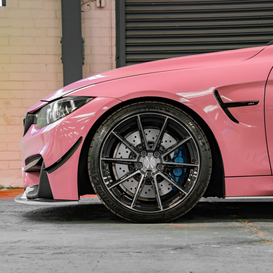 Exclusive Rons Pink BMW M4 F82 Riviera RF6 Black Polished Dark Tint